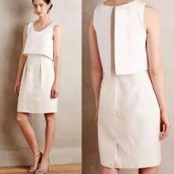 Anthropologie Dresses & Skirts - ✅ Anthropologie Chanterie Ponte Sheath by Maeve SIZE 0 PETITE IN CREAM